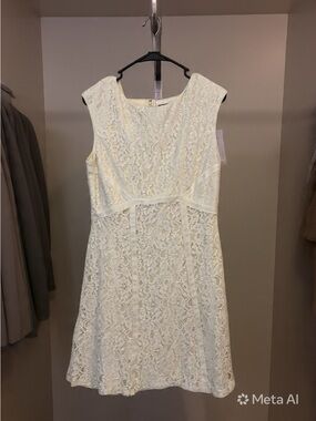 American Living Ivory Lace Fit-and-Flare Dress